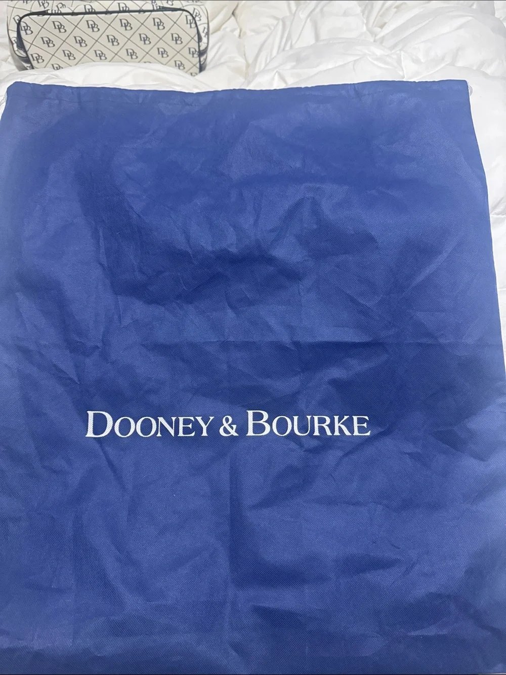 Dooney & Bourke White and Black DB Logo Shoulder Bag